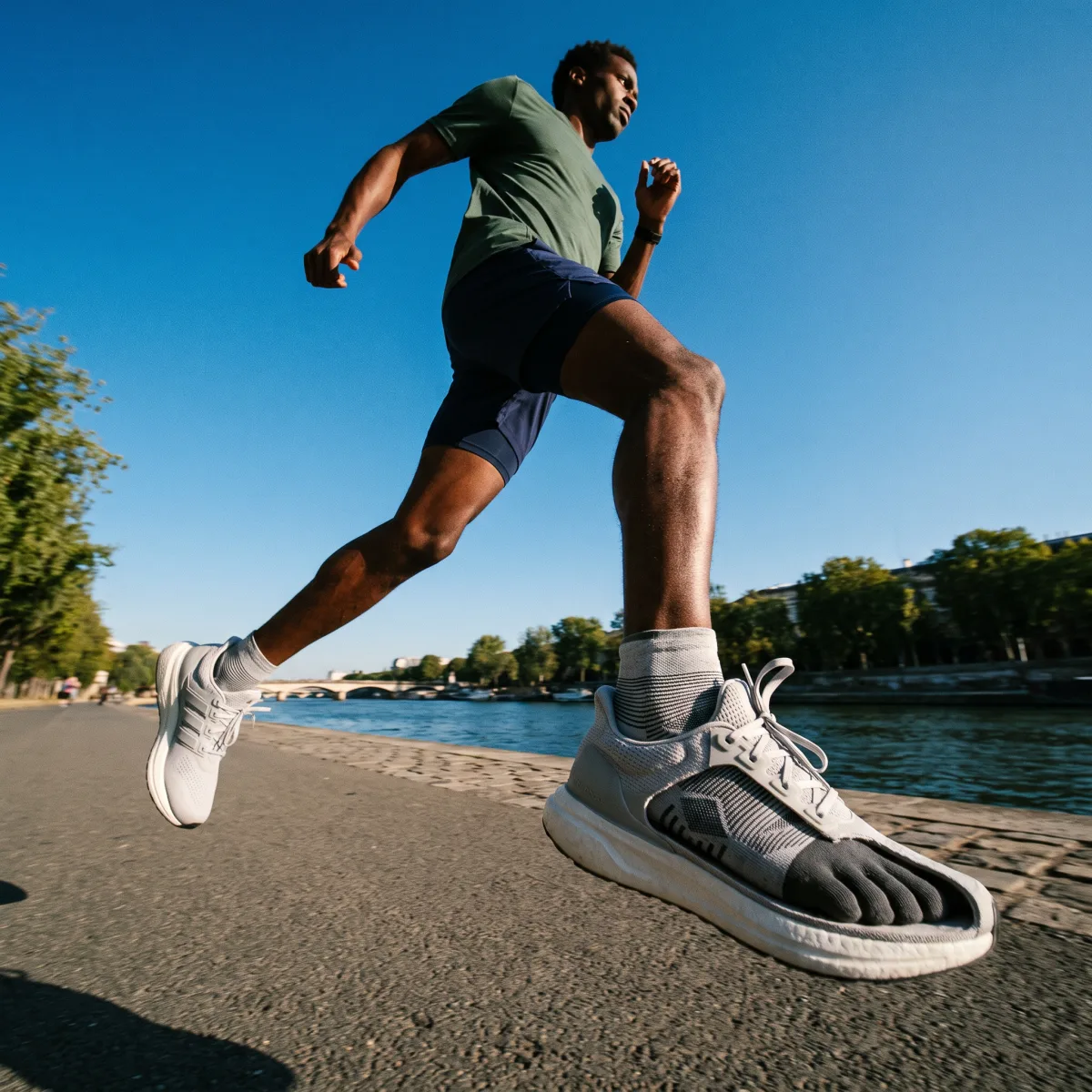 Outdoor athlete wearing Kintoe toe socks