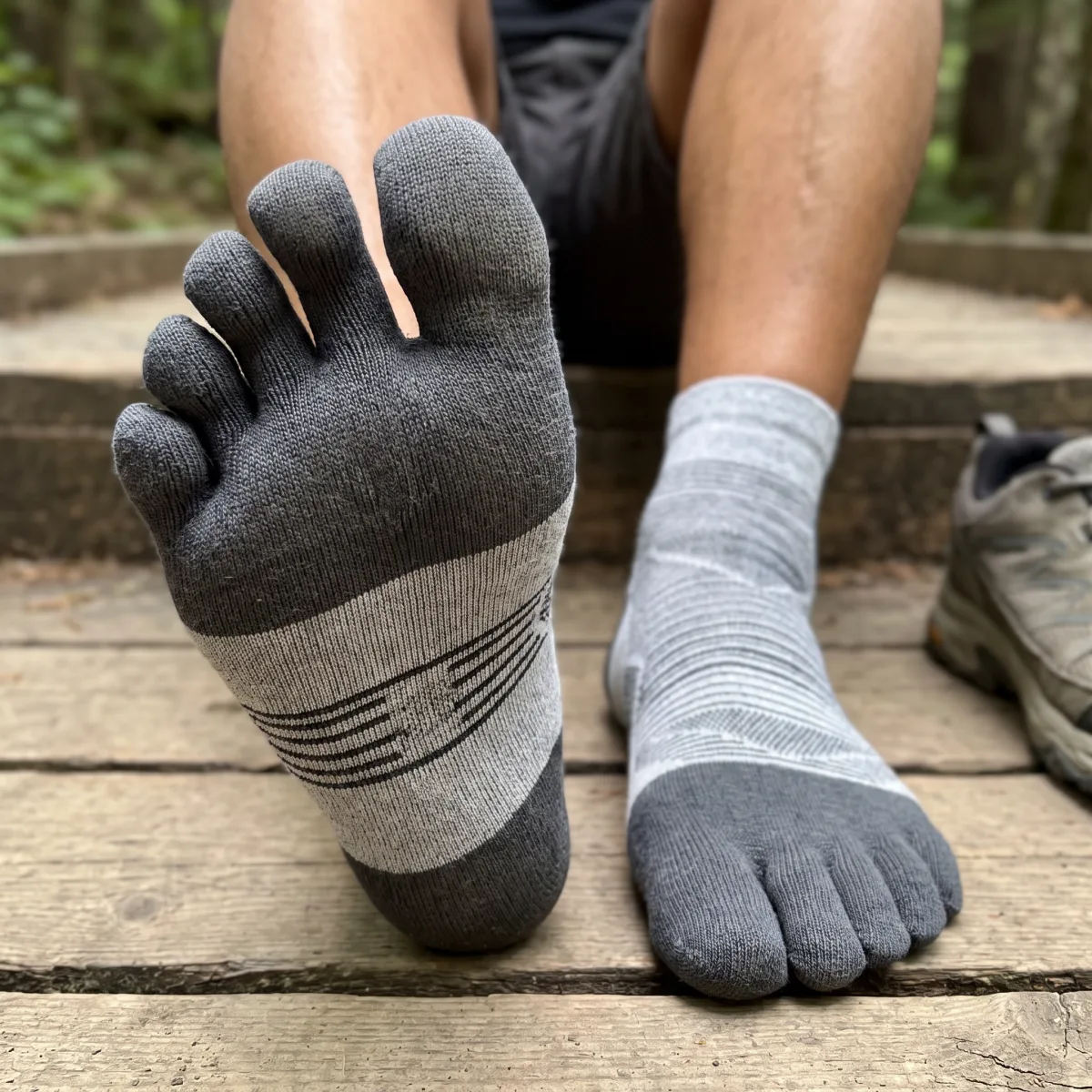Close-up of Kintoe toe sleeves and their performance material